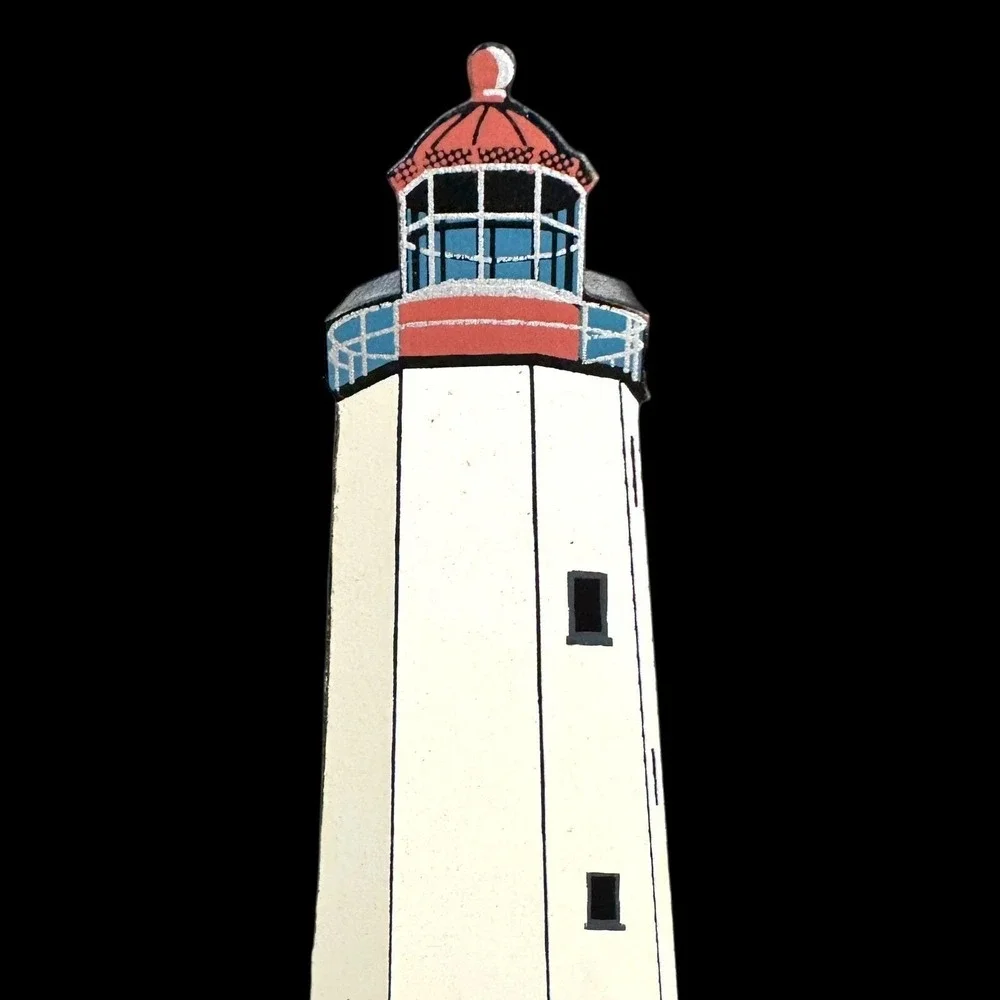 Sandy Hook Light Highlands New Jersey 1999‎ Shelia's Wood Shelf Sitters SIGNED